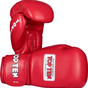 TOP TEN IBA (AIBA) Onaylı Boks Eldiveni - Kırmızı, 12 oz