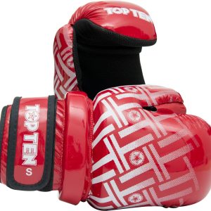 TOP TEN “Glossy Block PRISM” Pointfighter Eldiveni (WAKO Onaylı) - Kırmızı, S