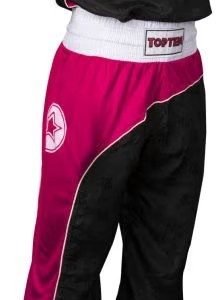 TOP TEN Kick Boks Point Fighting Kıyafeti "Bow" (WAKO Onaylı) - Siyah-Pembe-Beyaz, 170cm